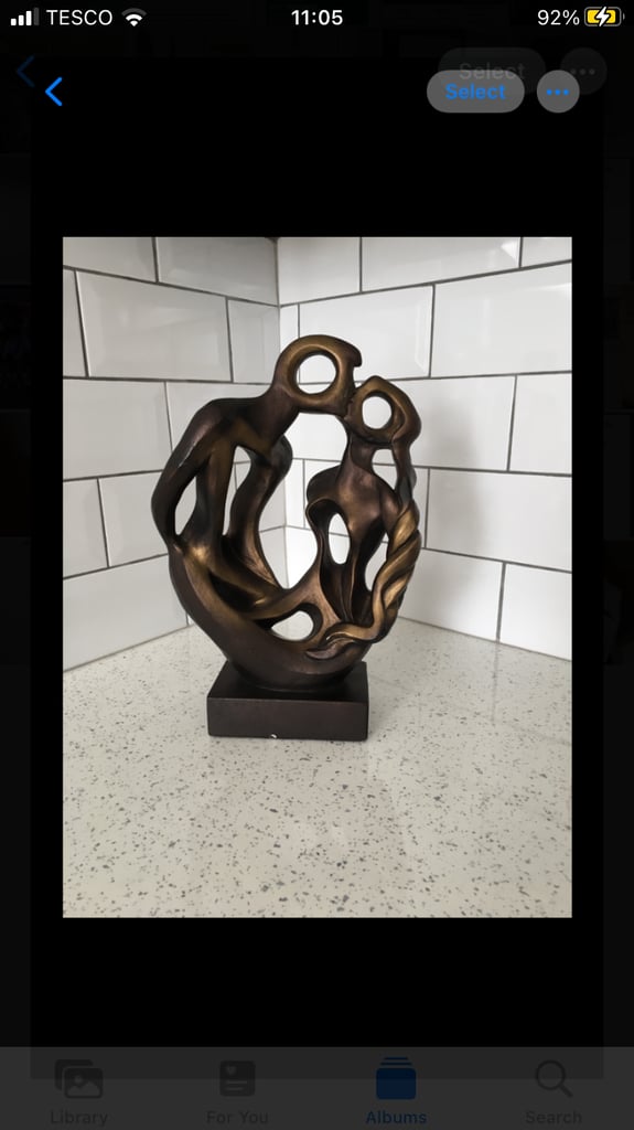 image for Vintage AUSTIN Sculpture 1991-Wedding  Rings Couple Ornament