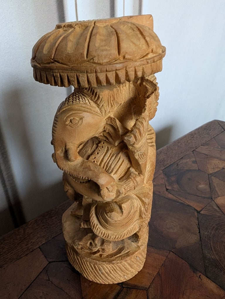 image for Carved wooden Ganesh statue 