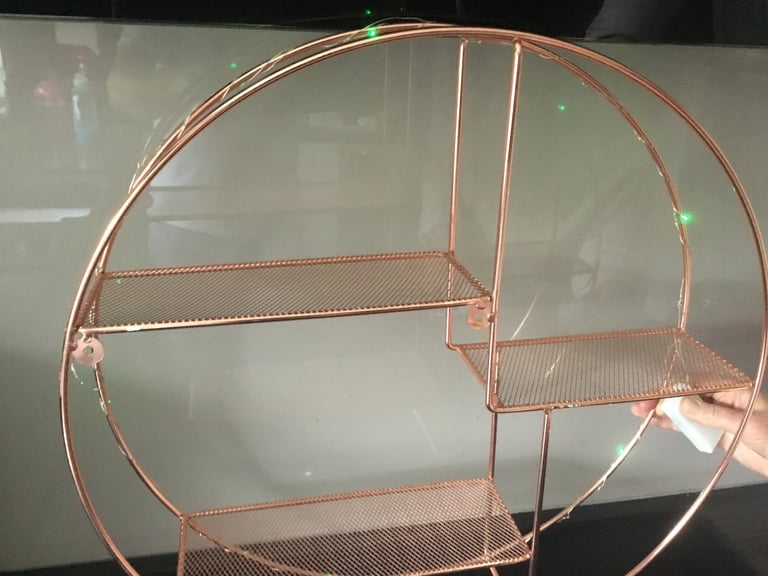 Rose Gold circular wall shelf