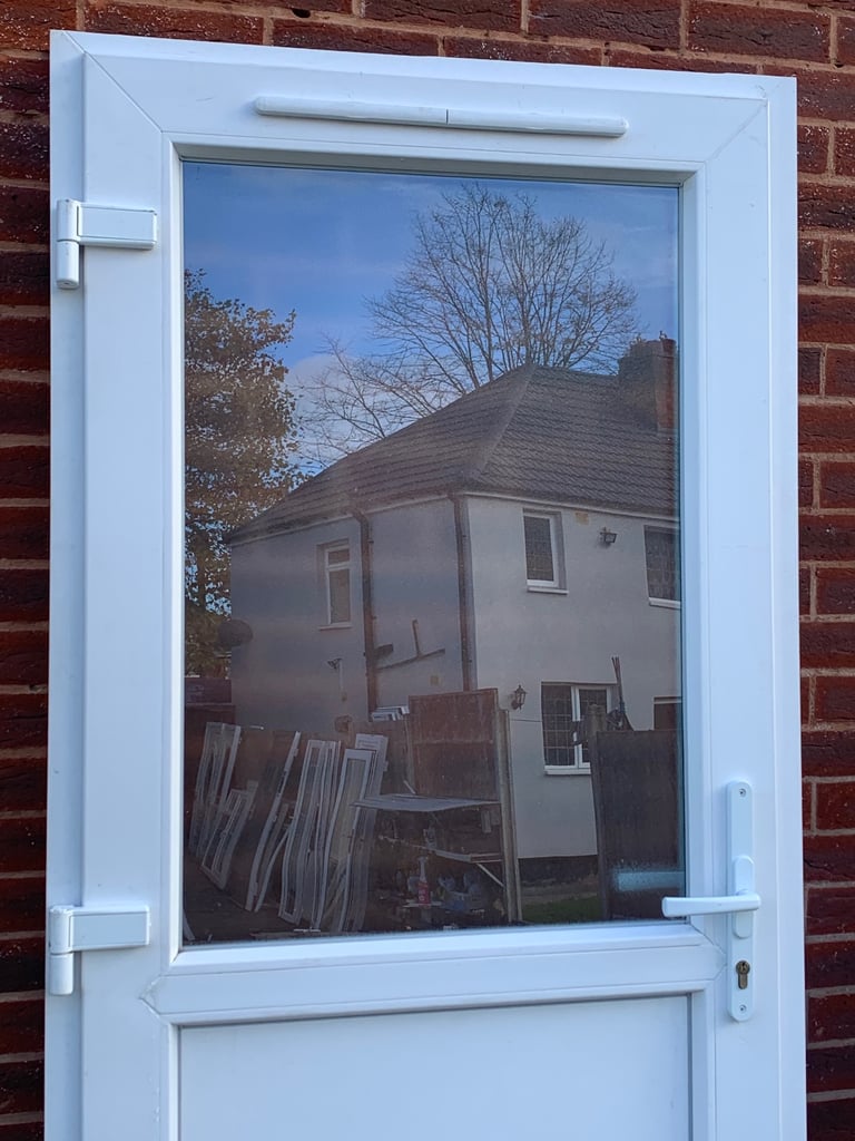 UPVC DOUBLE GLAZED BACK DOOR SIDE DOOR & KEY 92cm WIDE 204cm HIGH Can Deliver