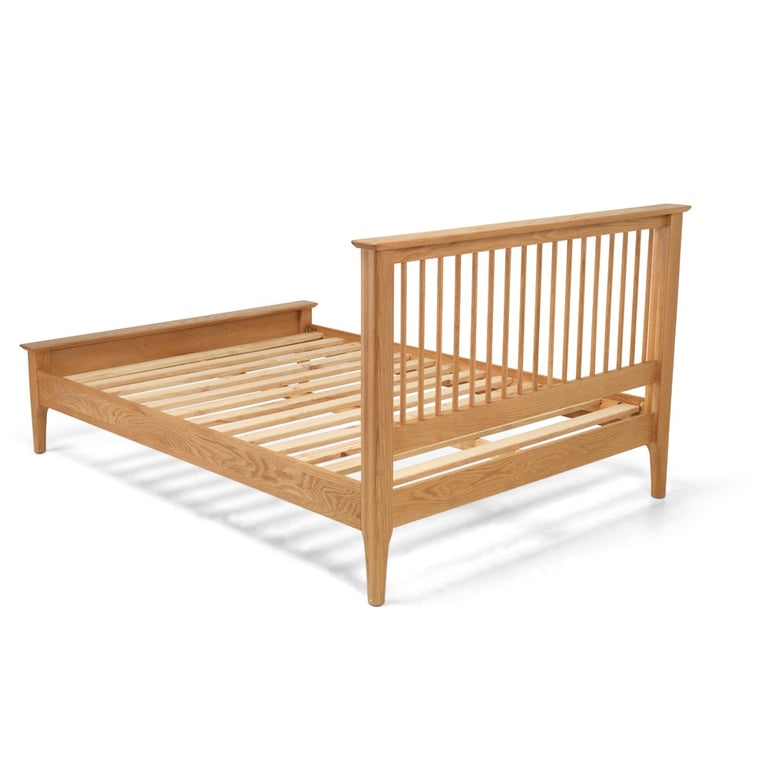 Solid wood king size bed frame with amazingly comfy mattress