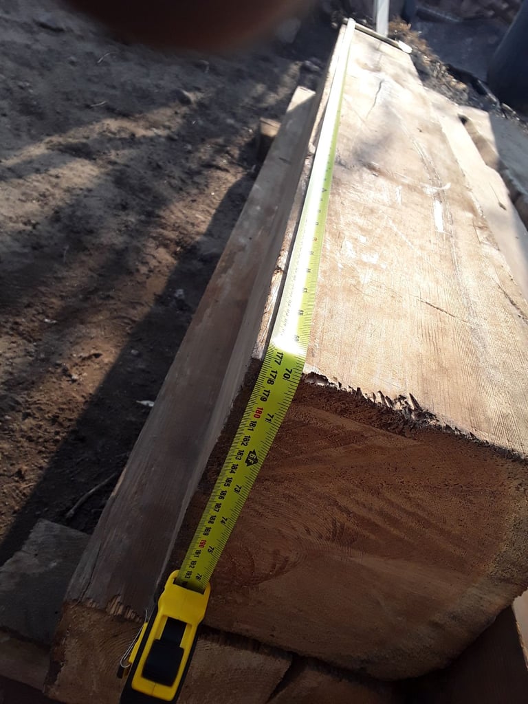 Reclaimed 200 years old, solid pine beam. 5.8 feet long. 