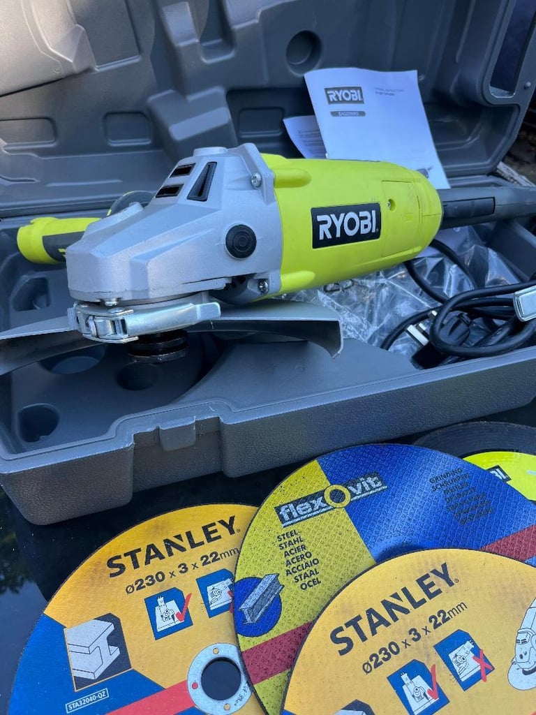 9 inch Ryobi angle grinder as new.