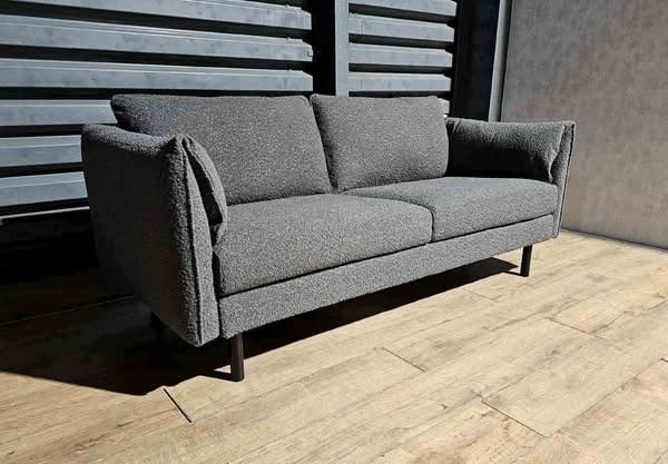Unused Boucle 3 Seater Sofa - Grey.