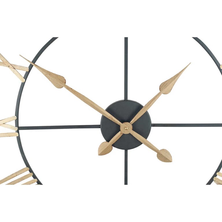 Antique Bronze/Unfinished gold and black Skeleton Wall Clock