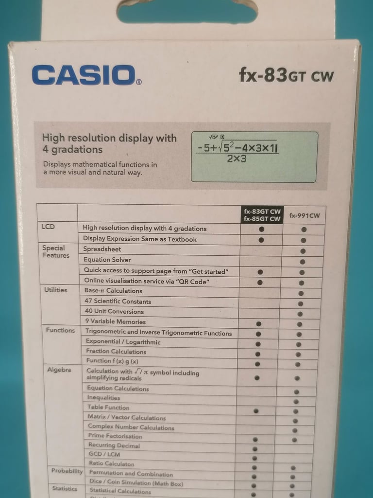 Brand new Casio FX-83GTCW / FX-83GTX Scientific Calculator Grey. 