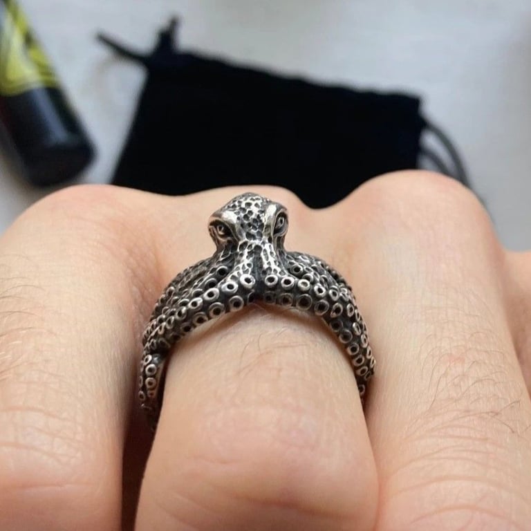 Sterling Silver Octopus / Kraken Ring 