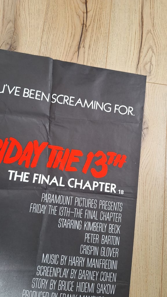 Friday the 13th final chapter Quad poster
