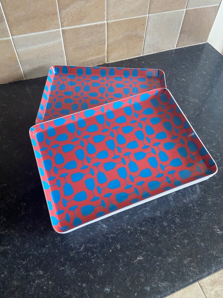 image for 7 Wine Glass Design Trays - UNUSED 