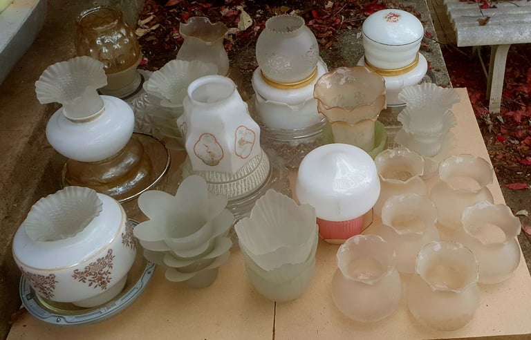 image for 55 x Vintage Glass Lamp Shades