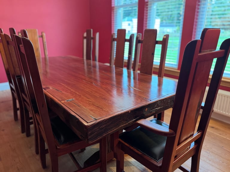 Jarabosky reclaimed Rhodesian Teak sleeper dining suite