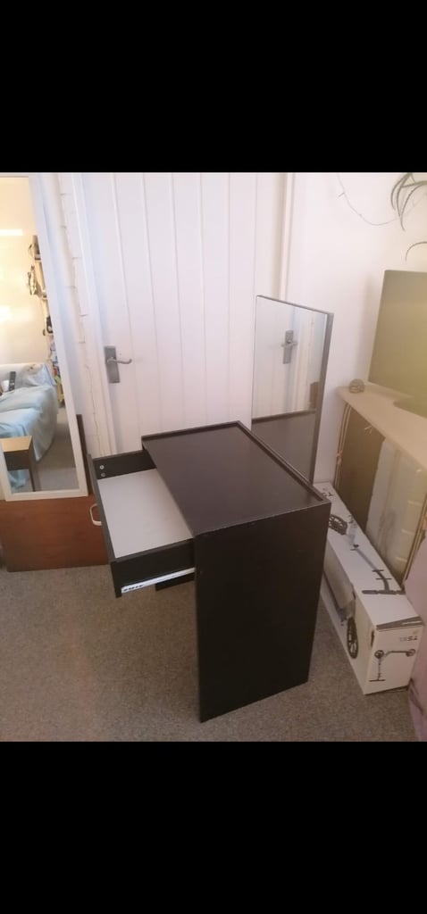 Dressing table with mirror and chair 