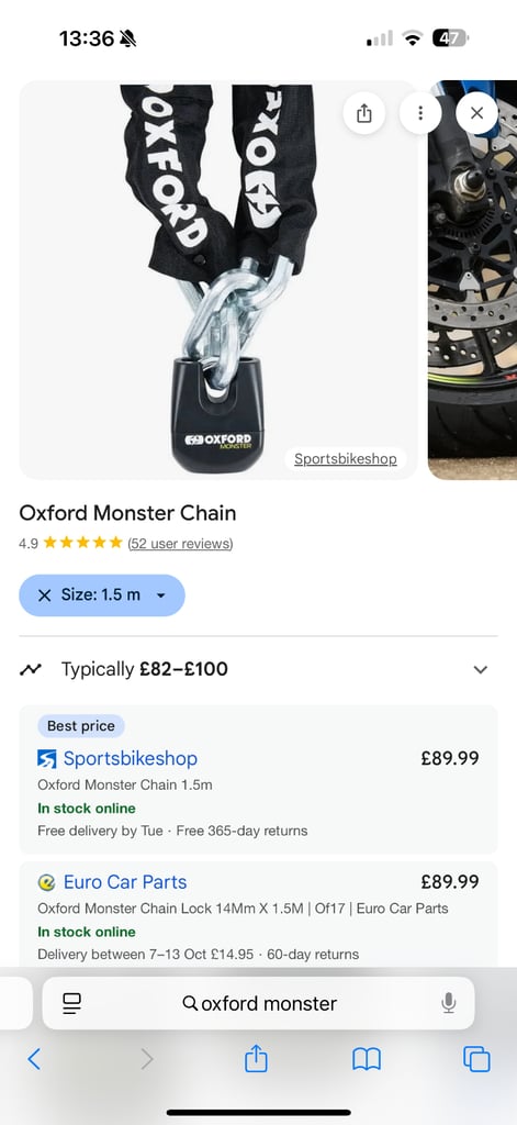 Oxford monster chain and lock 