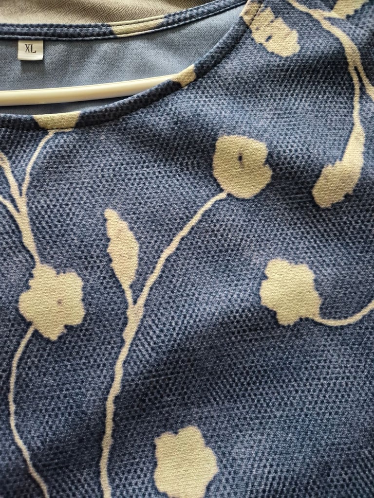 Blue/Cream Midi Dress, brand new