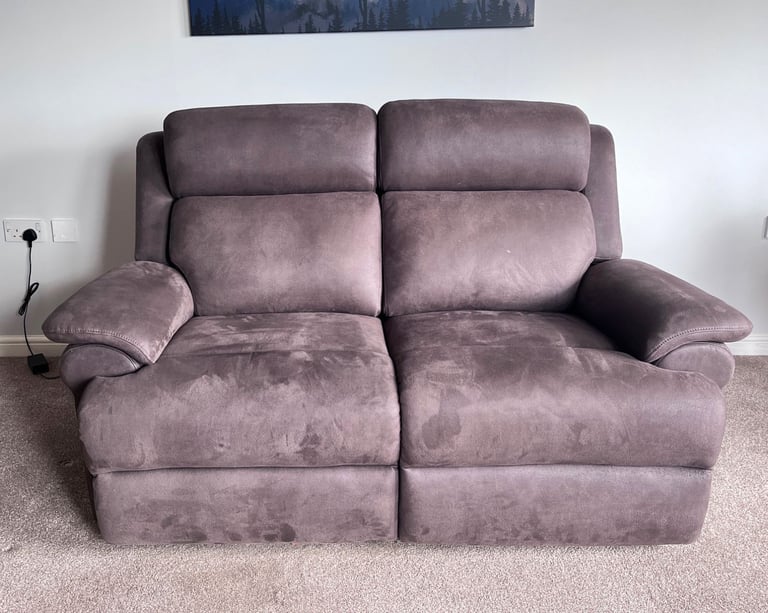 image for Stylish Brown 2 Seater Power Recliner Sofa