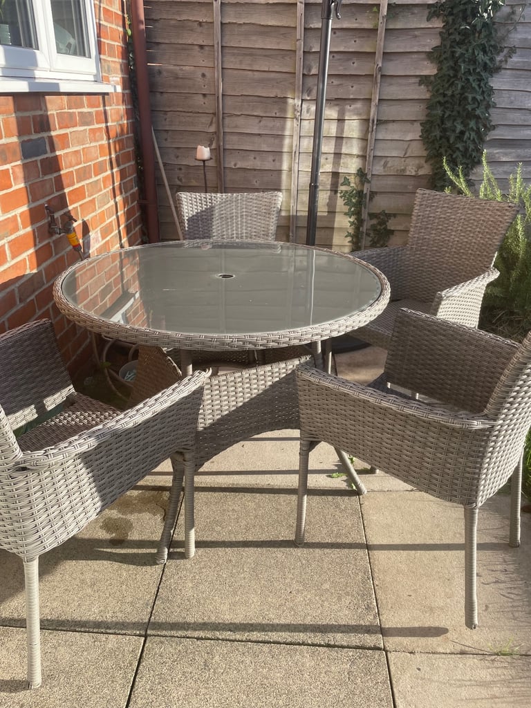 image for Rattan garden furniture table and chairs 