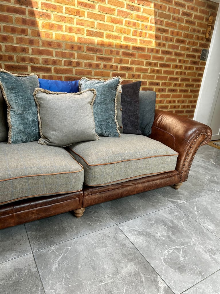 Tetrad Northwood Leather Sofa and Footstool Set ( delivery ) 