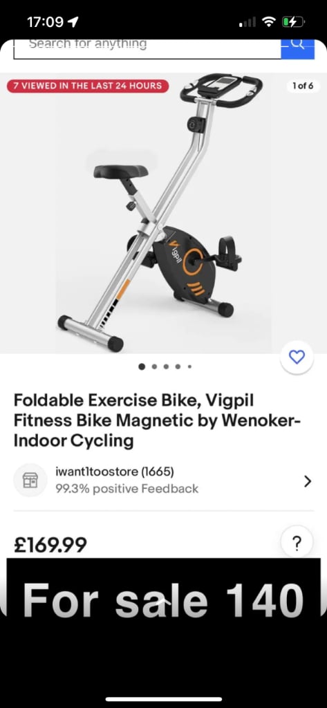 image for Foldable Exercise Bike, Vigpil Fitness Bike Magnetic by Wenoker- 