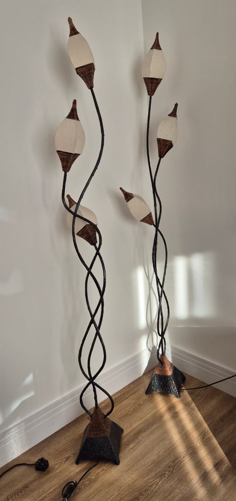 image for Dobbies 3 Light Rattan Floor Lamps - Botanica Thene