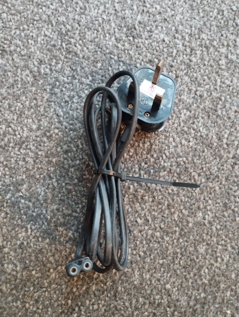 image for Uk Mains Power Lead Cable Fig 8 2 core 3amp Length 2m 