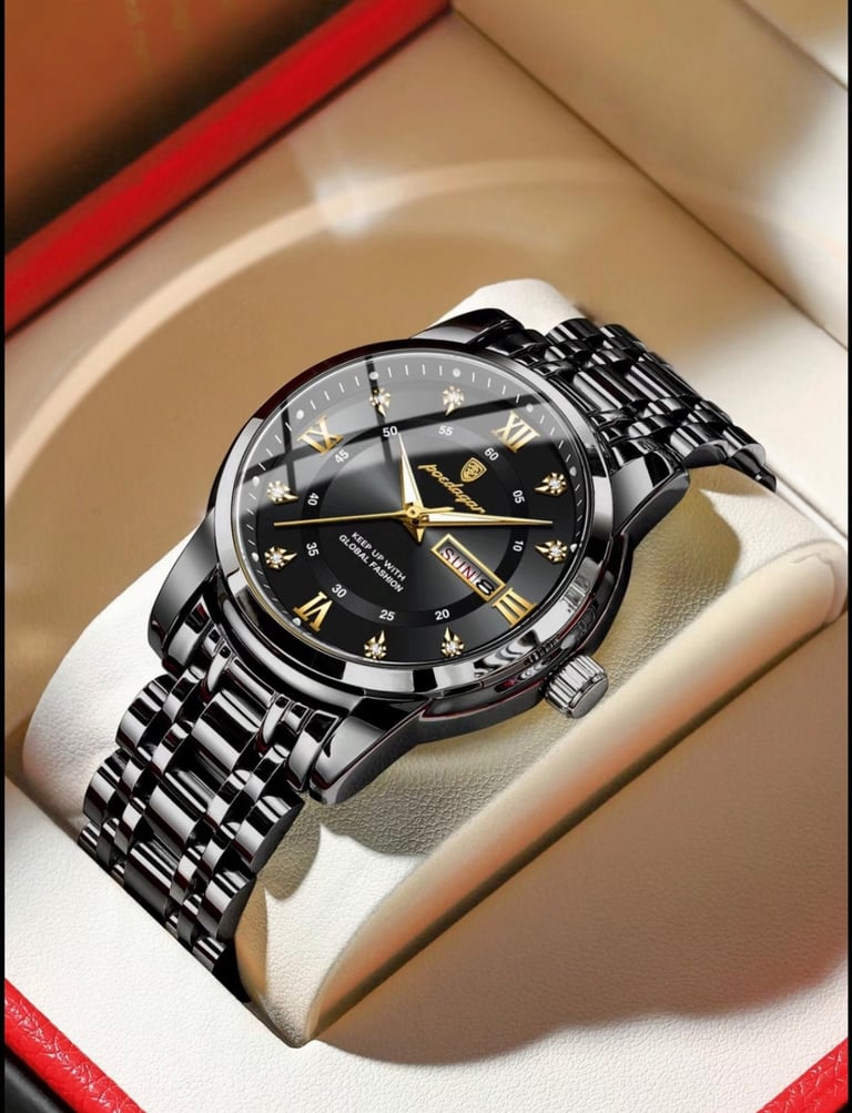 Men's Casual Business Round Dial Analog Quartz Watch