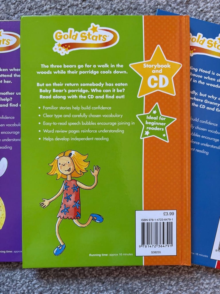 3 x Gold Stars books with CD 💿 