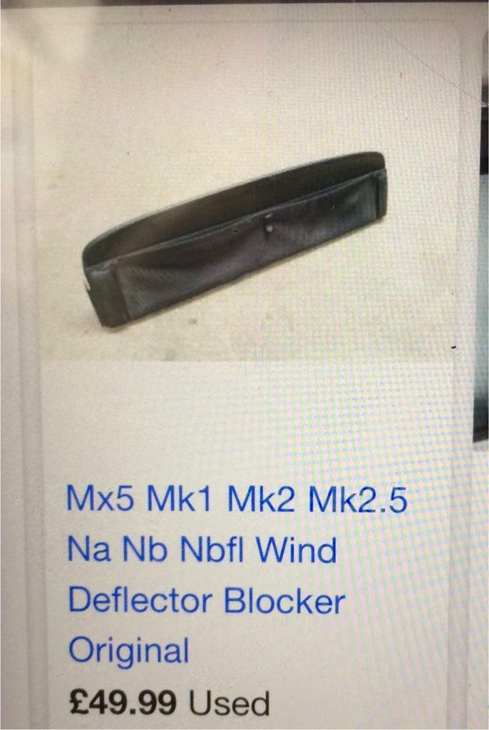 image for NEW MAZDA MX5 MX-5 WIND DEFLECTOR BLOCKER