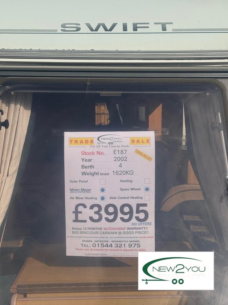 2002 Swift Conqueror 580 LUX 4 Berth Caravan - STOCK E187