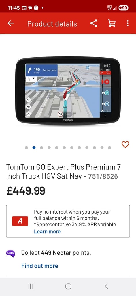 Tom tom sat nav hgv/coach