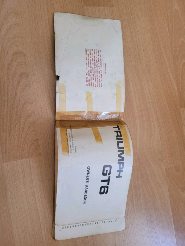 Triumph GT6 Handbook 1st Ed.