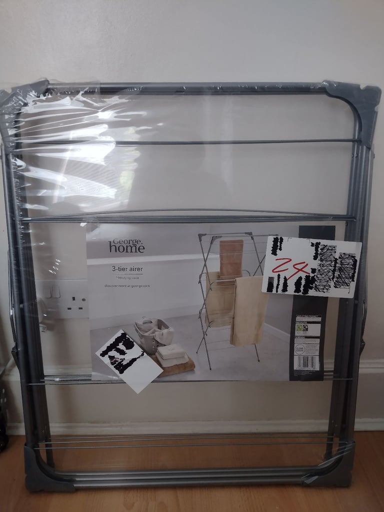 image for Brand new Silver George Asda 3 Tier Indoor Clothes airer
