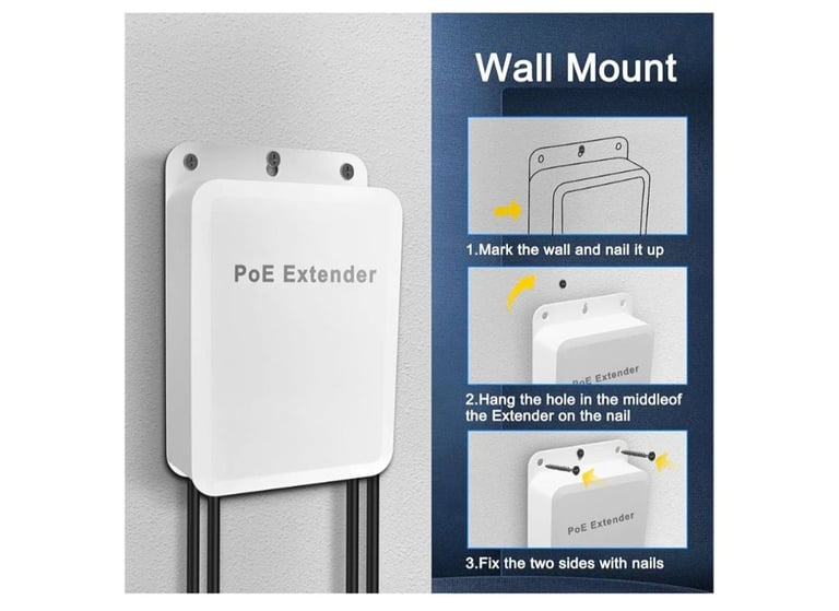 MEIRIYFA Gigabit PoE Extender Outdoor 4 Ports PoE Switch