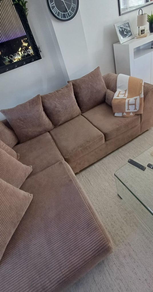 Corner sofa in camel colour, from clean smoke free home