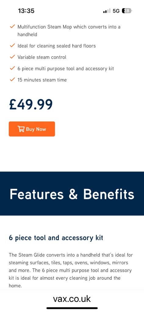 Vax SteamGlide Steam Cleaner