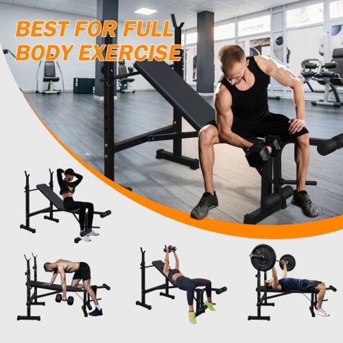 Multifunctional training bench + squat rack – complete set