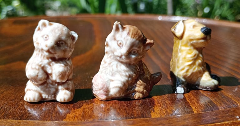 image for 3 Wade Whimsies Bear Cub, Kitten and Dog