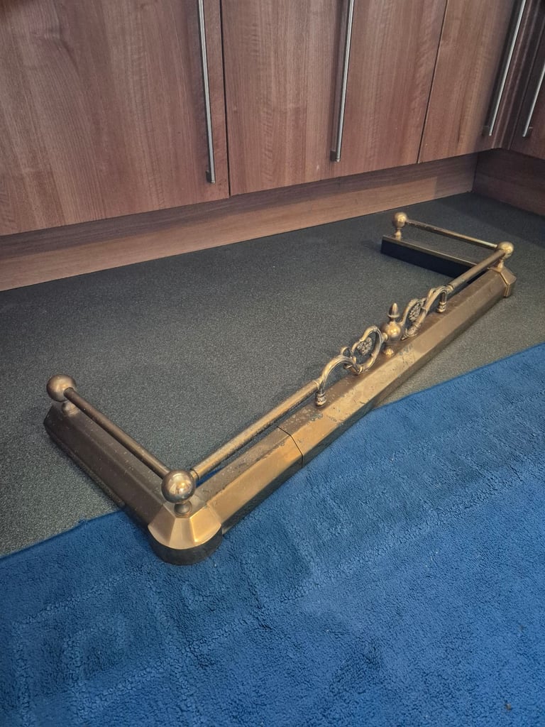 Brass Fender for Fireplace no1 ornate front finial Length 103cm Length 35.5cm Depth Fire Surround 