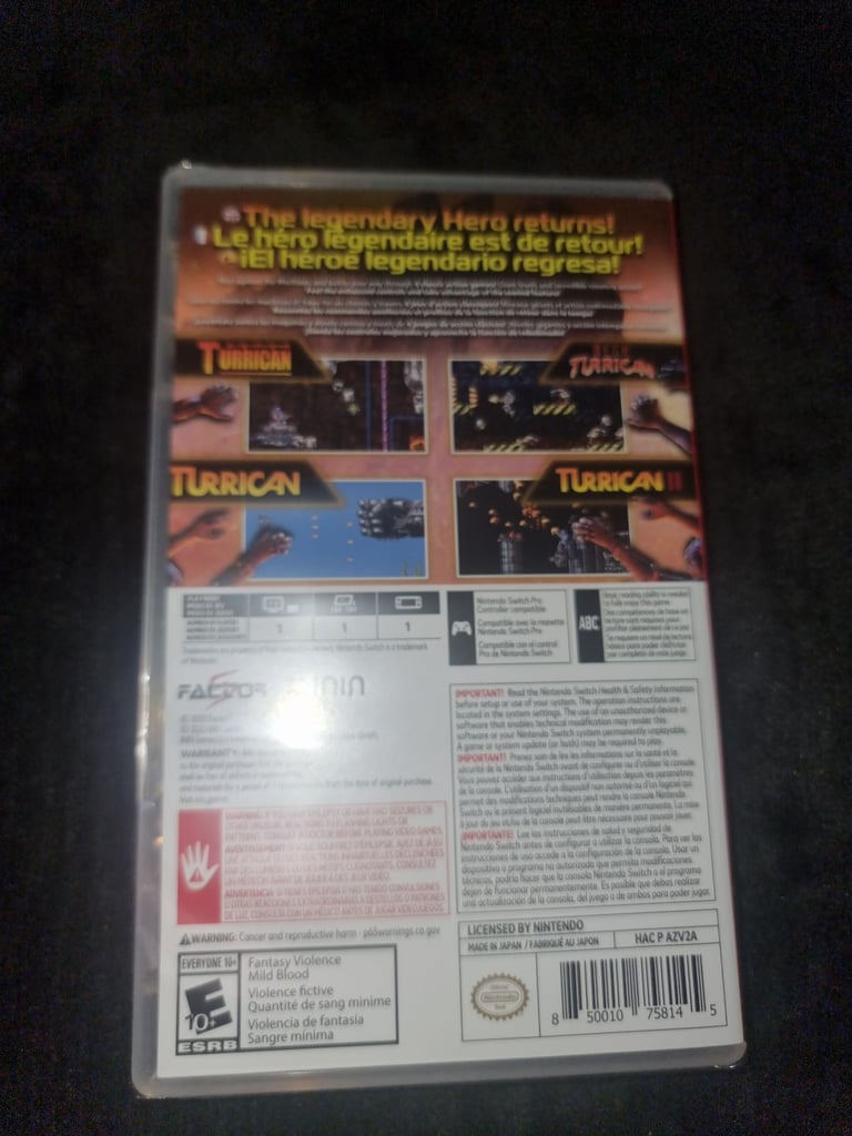 Brand New Sealed Mint Turrican Flashback - 30th Anniversary - Nintendo Switch