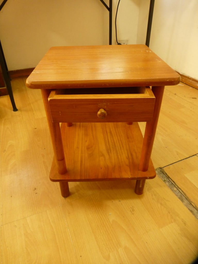 Bedside Table, 34x34x45cm high. wooden with 1 drawer.