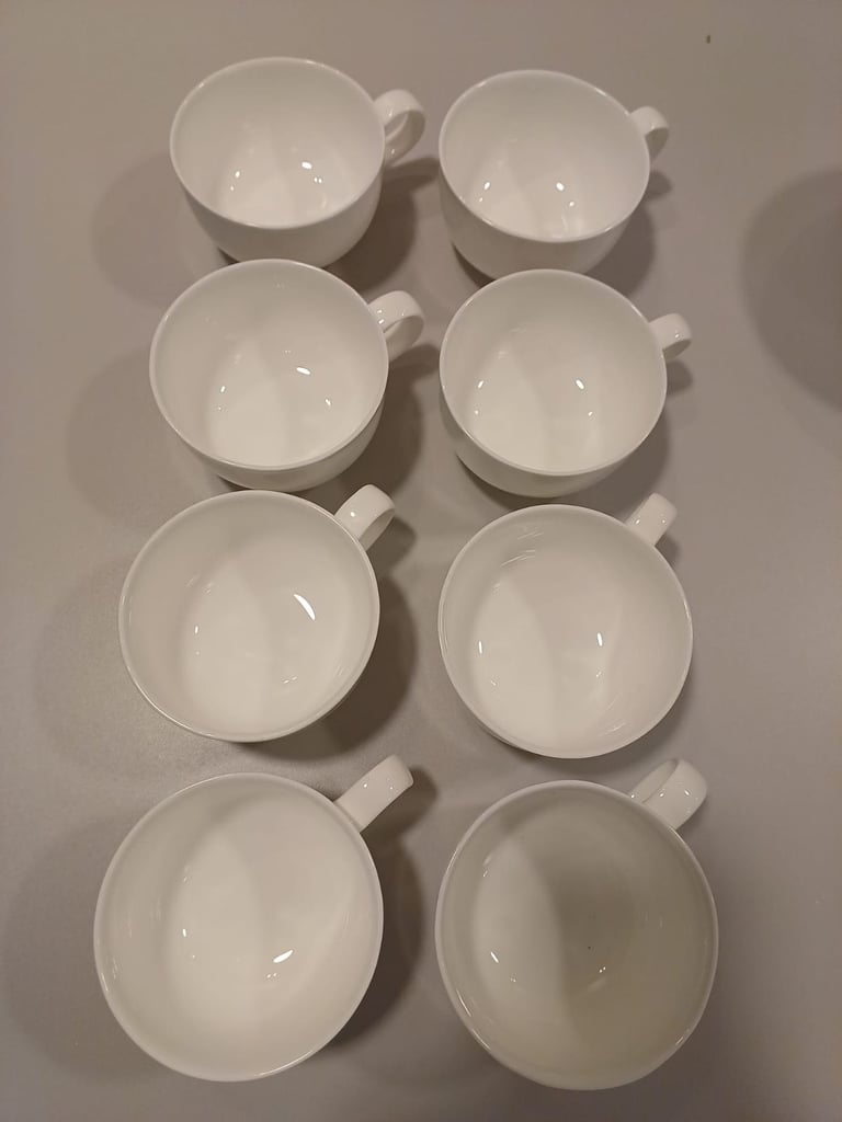 John Lewis - White Tea Set - Plates Cups 