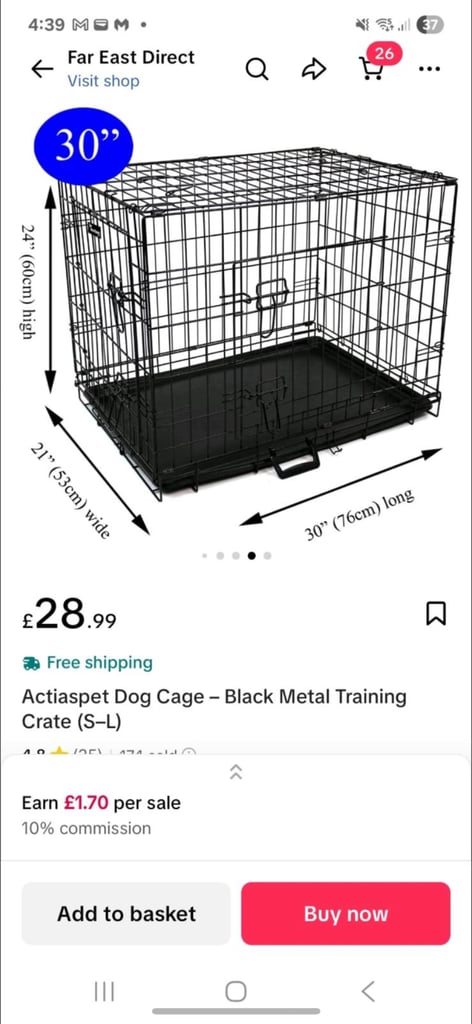 image for Small black dog crate