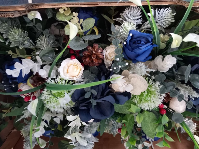 image for Navy themed winter wedding flower package ..collect from Wirral CH62