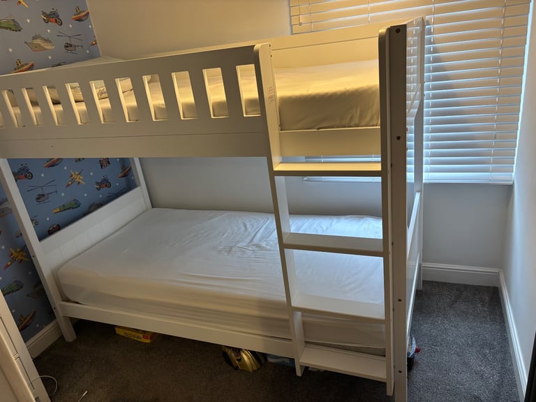 White Wooden Bunk Beds 