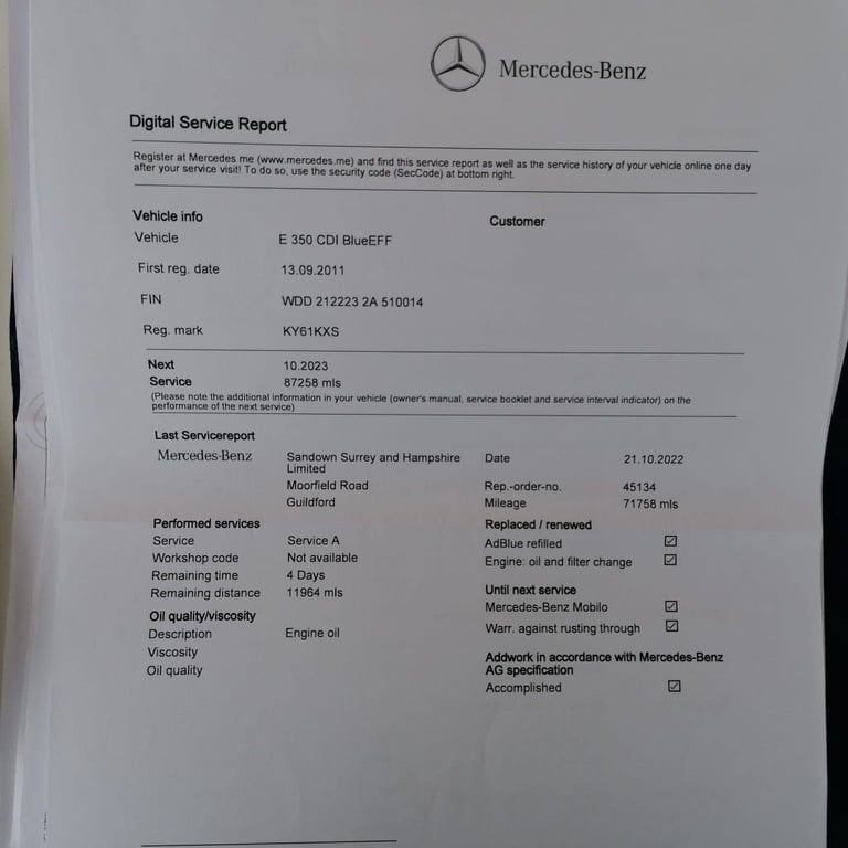 2011 Mercedes-Benz E Class 3.0 E350 CDI V6 BlueEfficiency Sport Edition 125 Estate 5dr Diesel G-T...