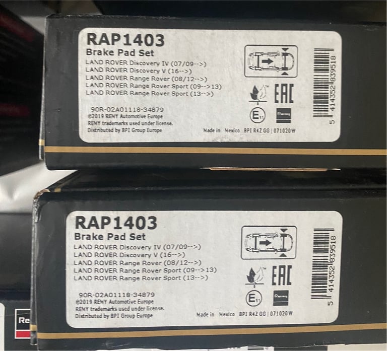 BRAKE PADS FOR VW/RANGE ROVER/BMW/LAND ROVER PORSCHE SEALED IN PLASTIC