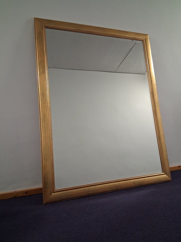 image for Large mirror with antique gold frame