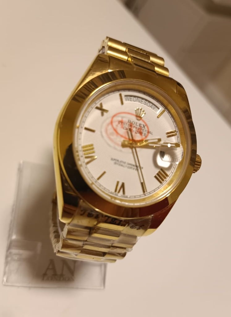 image for Men rollex day date watch golden stylish 