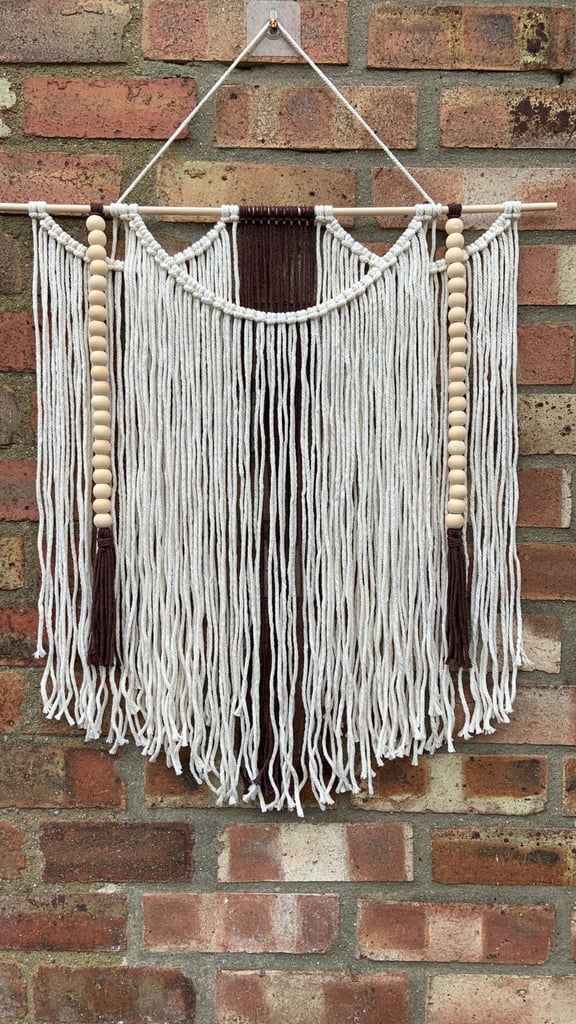 image for Boho Chic Macrame Wall Hanging with Wooden Beads