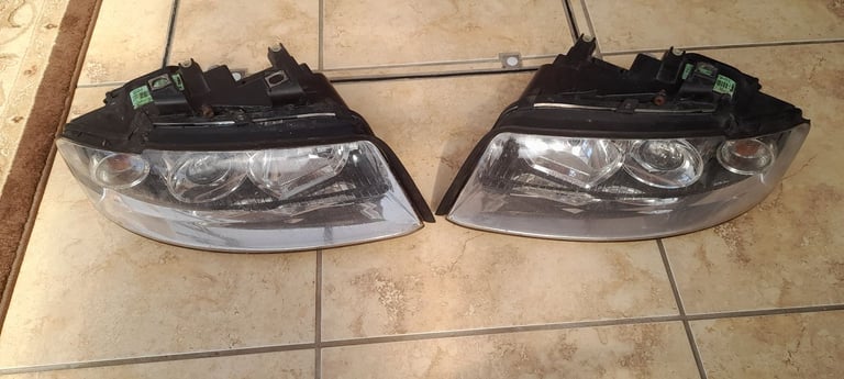Audi A4 front headlights.