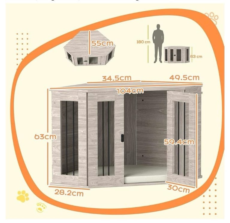 Paw hut dog crate kennel